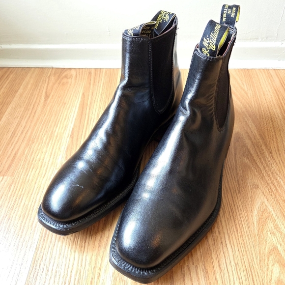 R.M. Williams Comfort Craftsman Men's Black Yearling Leather Ankle Boots Sz US 8 - Picture 3 of 16